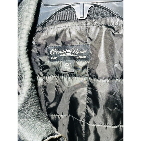 Pronto Uomo Black Wool Blend Double Lined Peacoat Jacket Men’s Sz XXL RARE HTF - Picture 4 of 7